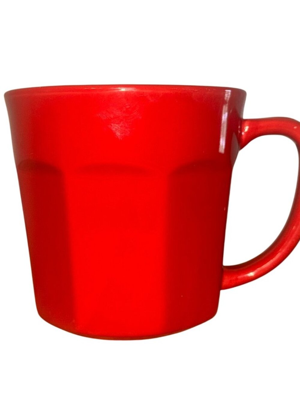 Red Ceramic Mug By Home Essentials 4" Tall Dishwasher & Microwave Safe Made In C